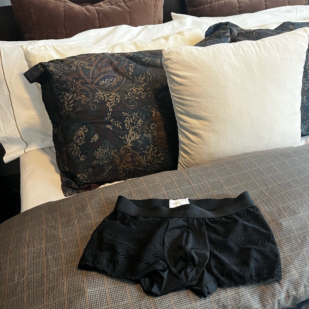 Calvin Klein Black lace trunk- size small